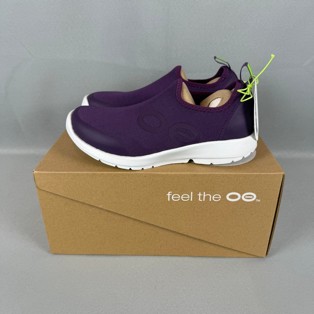 Oofos OOmg Sport Recovery Sneakers Womens 5 Amethyst White Slip-On Light New NIB